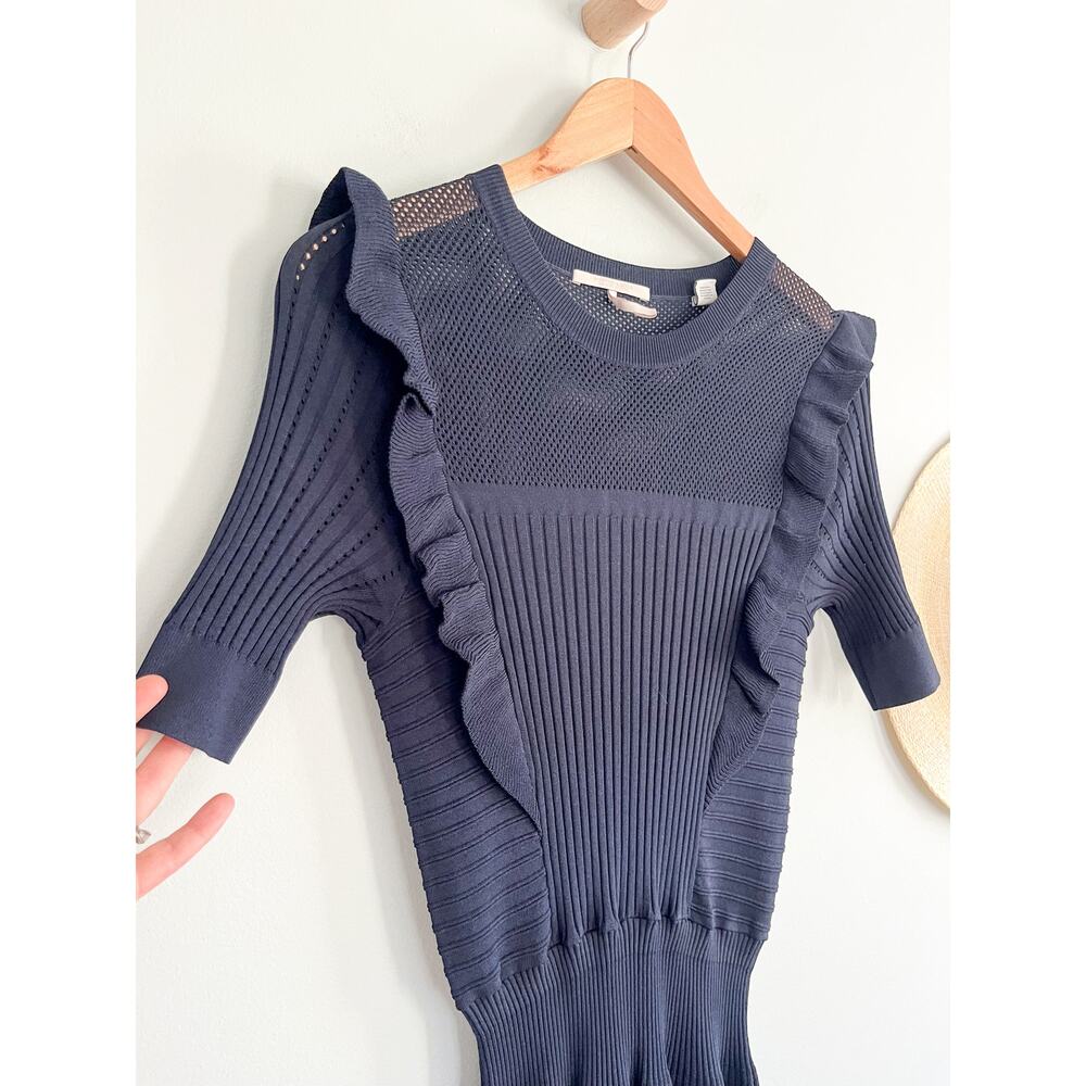 Scotch & Soda | Pointelle Knit Dress | Navy | Sz M - Picture 5 of 10
